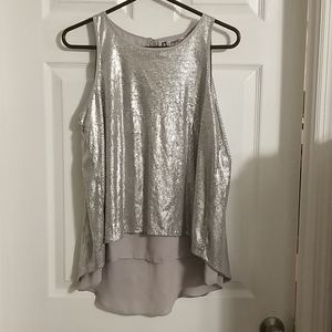 JLo sequin split back top